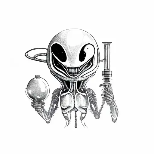 Alien Holding A Bong And Gamepad