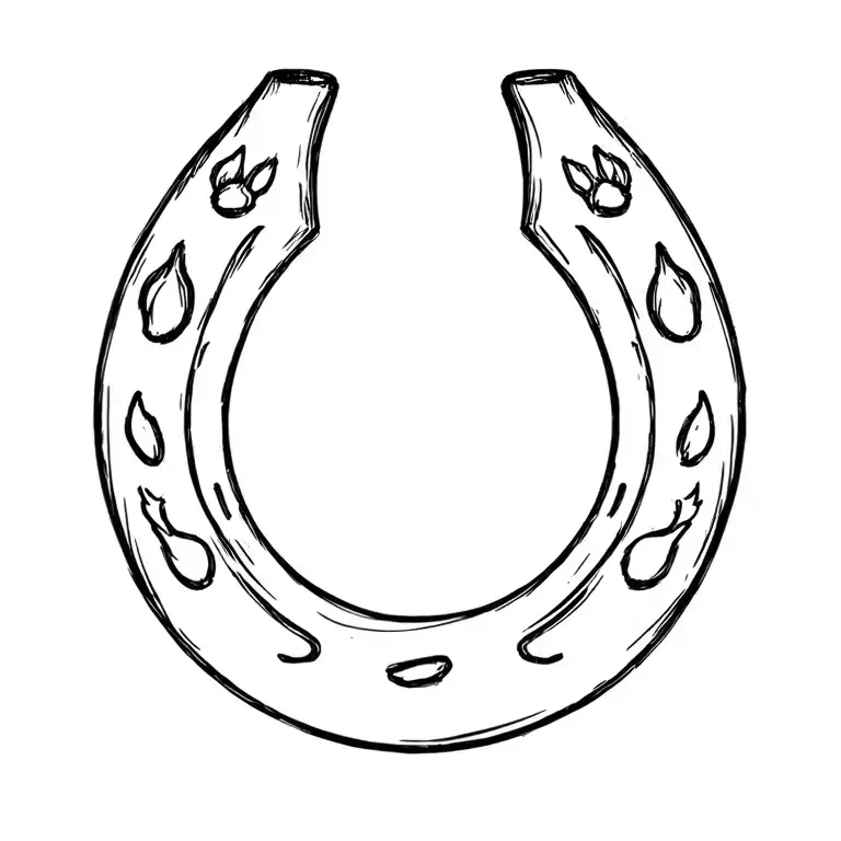 Paw And Horse Shoe Outline