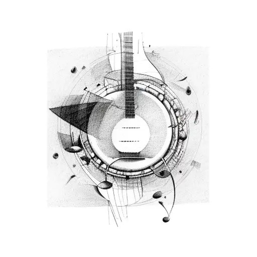 An Abstract Composition Of Musical Instruments