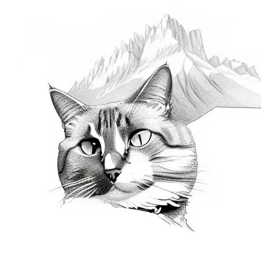 A Cat Perched On A Rocky Ledge Overlooking The Breathtaking Dolomites