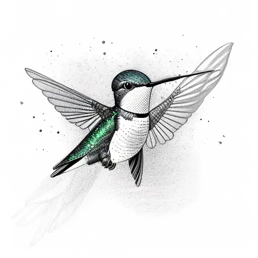 Hummingbird With Geomeyrical Art