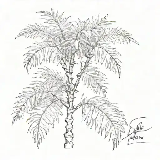 Chestnut And Sago Palm Tree