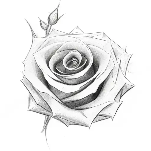 Sketch Style Rose For Inside Of Forearm