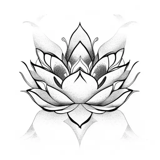 Lotus Flower With Tribal Symbols