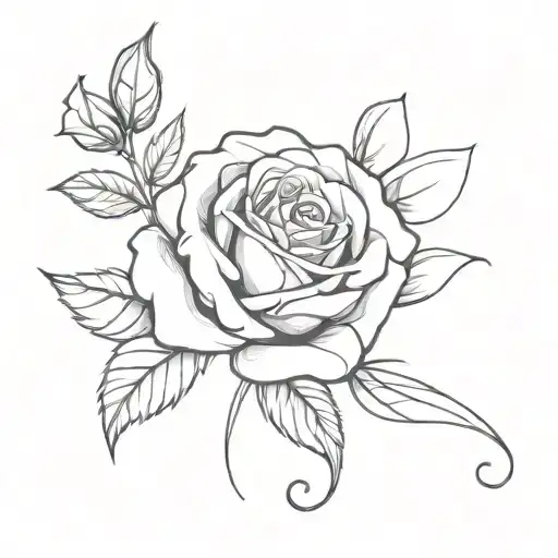 Rose And Music Note Intertwined