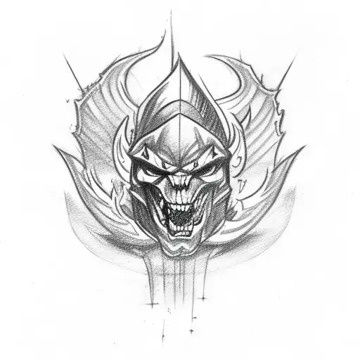 A Sketch-style Tattoo Of A Muscle Car With Flames