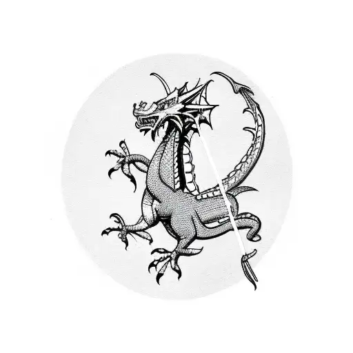 Welsh Dragon Playing An Acoustic Guitar