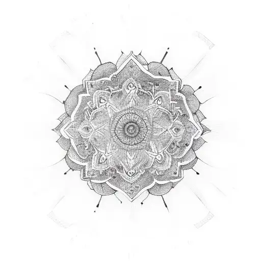 Sketch-style Psychedelic Mushroom Mandala