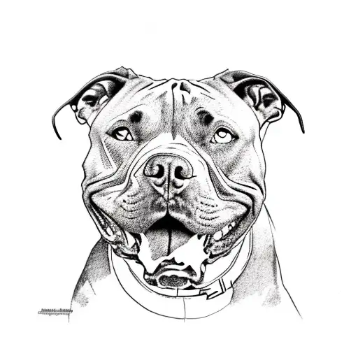 A Realistic Portrait Of A Pitbull With A Wilderness Backdrop