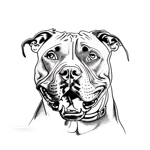 A Realistic Portrait Of A Pitbull With A Wilderness Backdrop