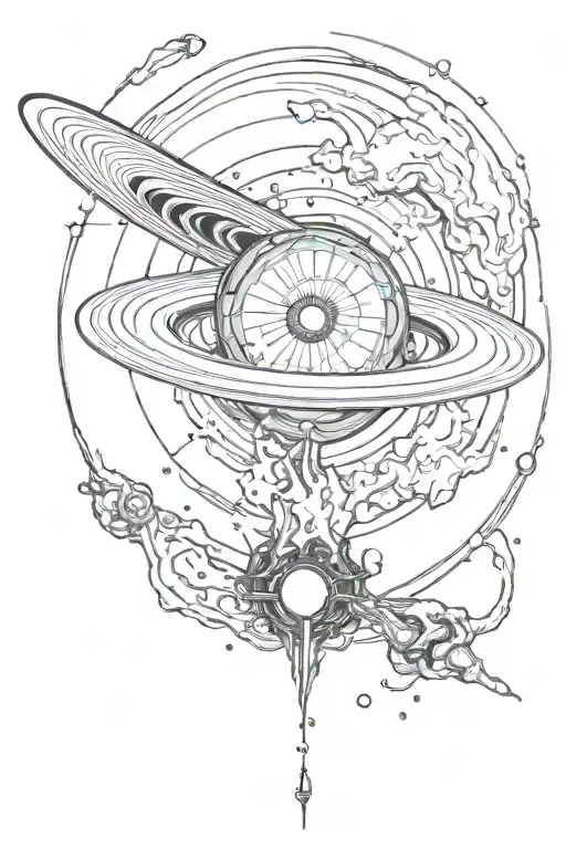 Saturn Black Hole Sucking