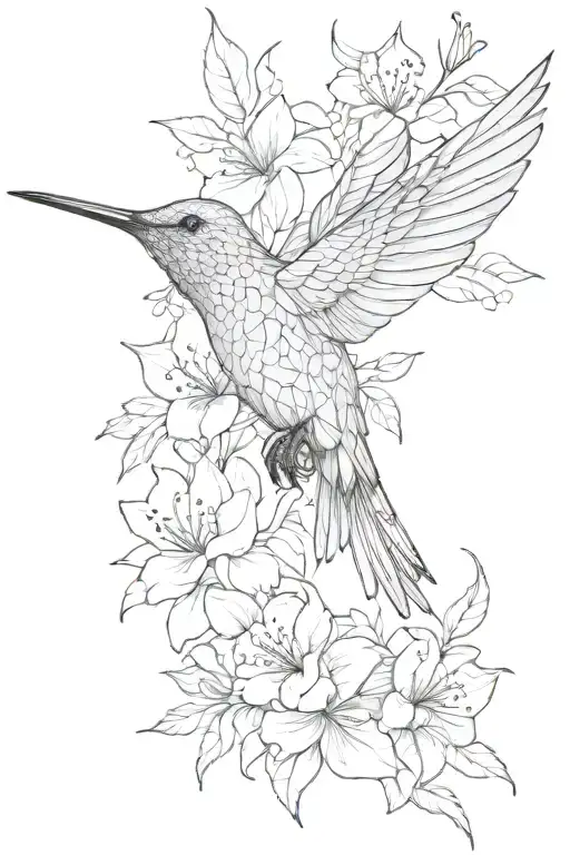 Full Arm Sleeve With Humming Bird