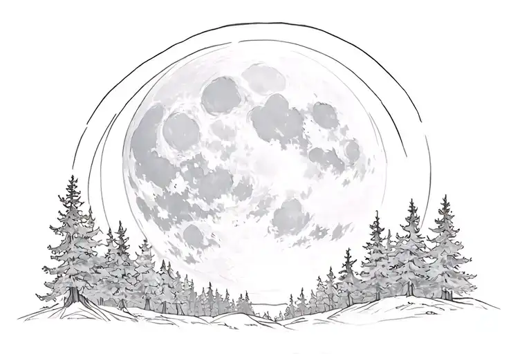 Forest Under A Full Moon