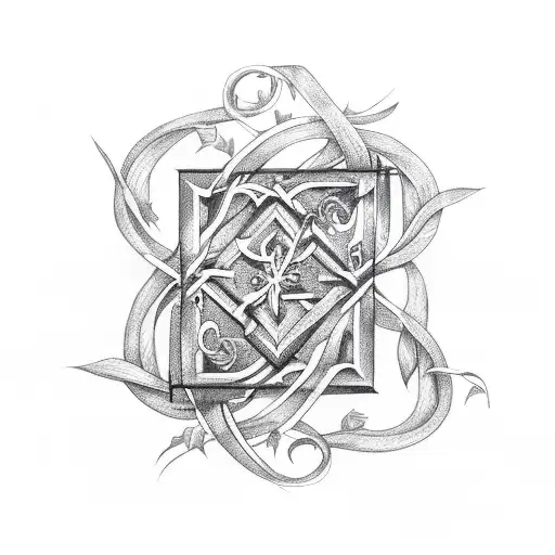 Christian Cross With Vines