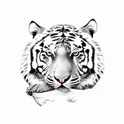 A Majestic Tiger Emerging From A Melting Ice Cream Cone