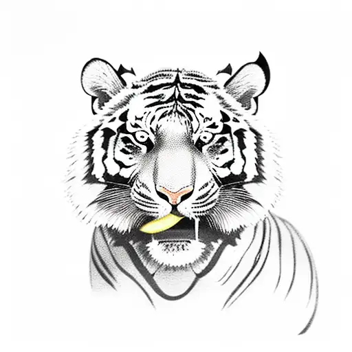 A Tiger Made Of Ice Cream Scoops With A Cherry On Top