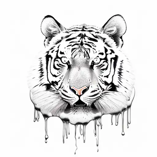 An Intricate Tiger Pattern Formed By Melting Ice Cream Drips