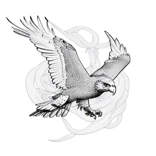 Flying Eagle With Vines