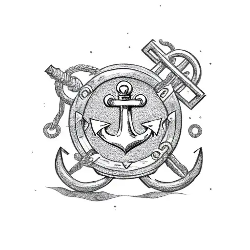 Poker Card With Anchor And Smoke