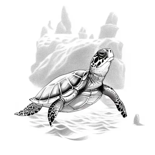 Seaturtle On Ocean Reef