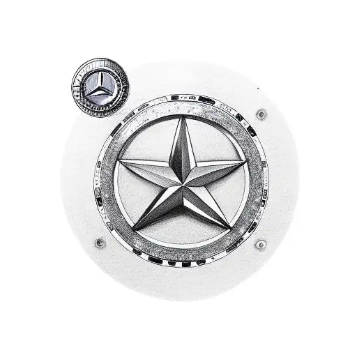 A Mercedes Car Wheel Surrounded With Poker Cards