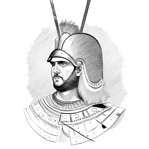 Roman Centurion With A Feathered Helmet