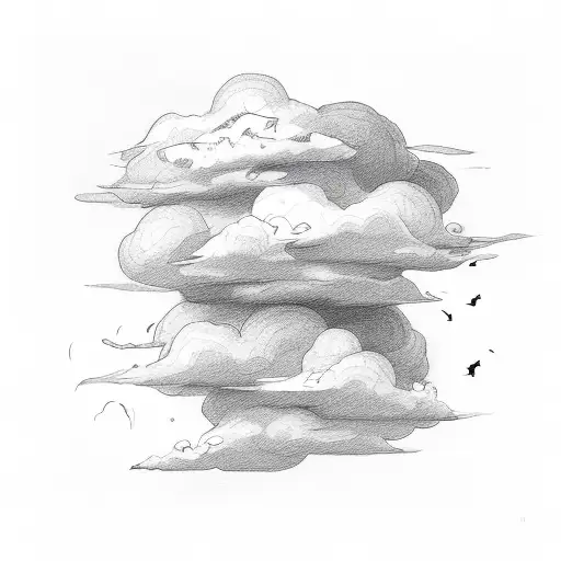 Clouds With Vine Going Through