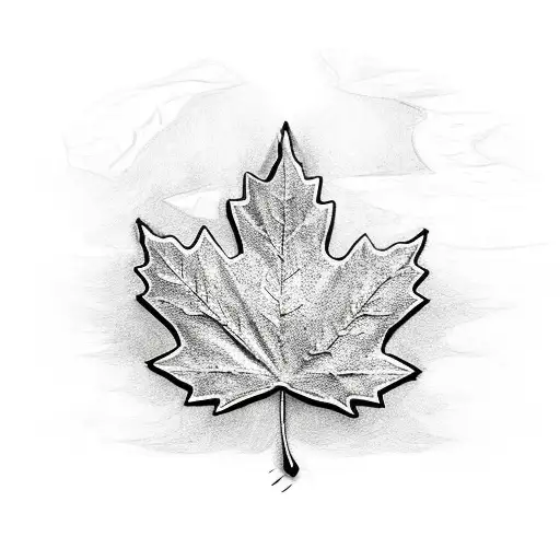 Maple Leaf Filled With Union Jack And Ukrainian Flags