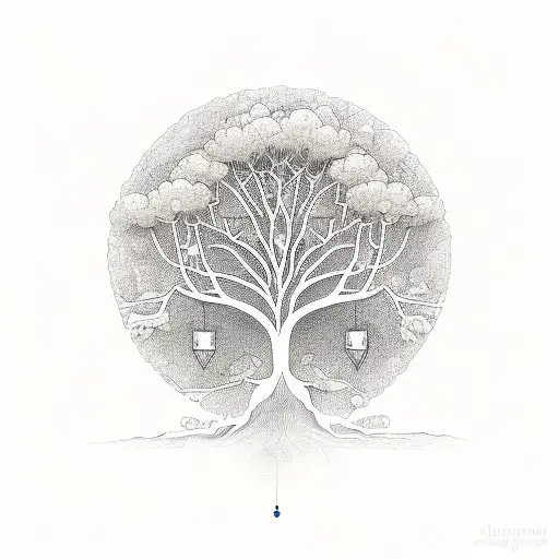 Tree Of Life With Shades And Dates