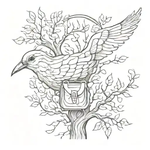 Bag Shaped Like A Bird On A Half Tree