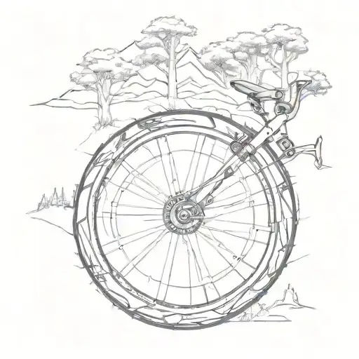 Mountain Bike Wheel With Trees Inside Spokes