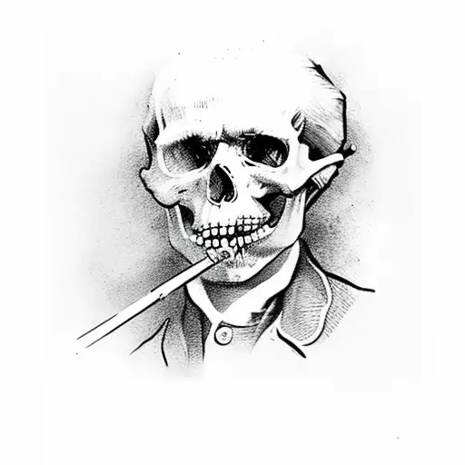 Van Gogh Smoking Skull Stamp