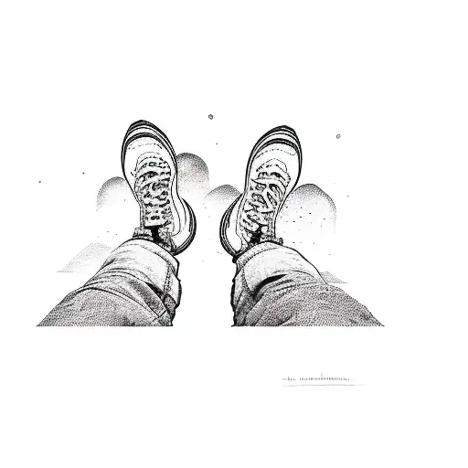 A Person's Feet With All The View On The Background