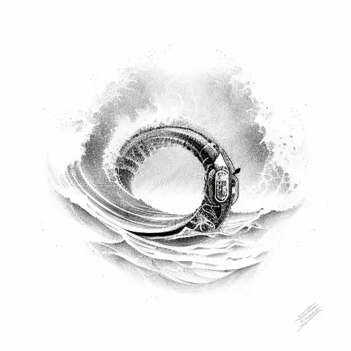 Ocean Wave And Life Preserver