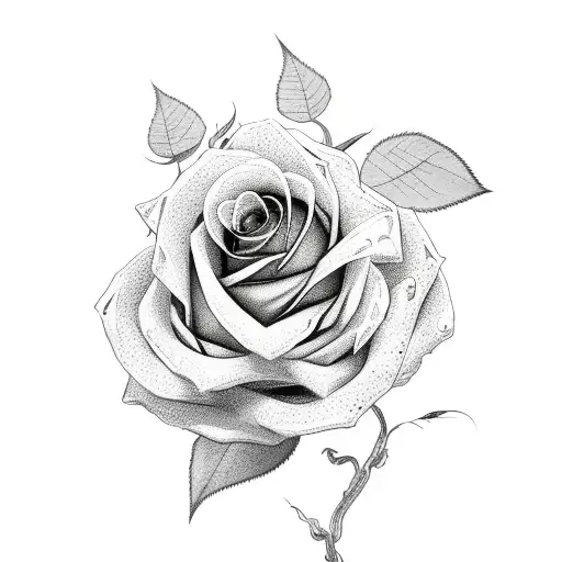 Long Rose Vine With Leaves