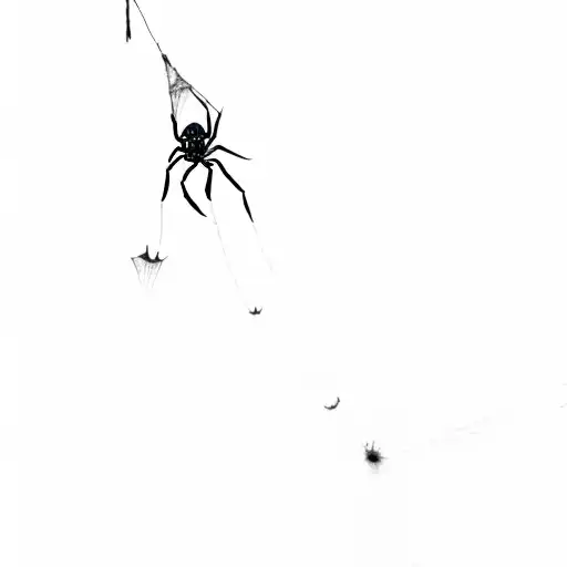 A Spider On A Hanging Cobweb