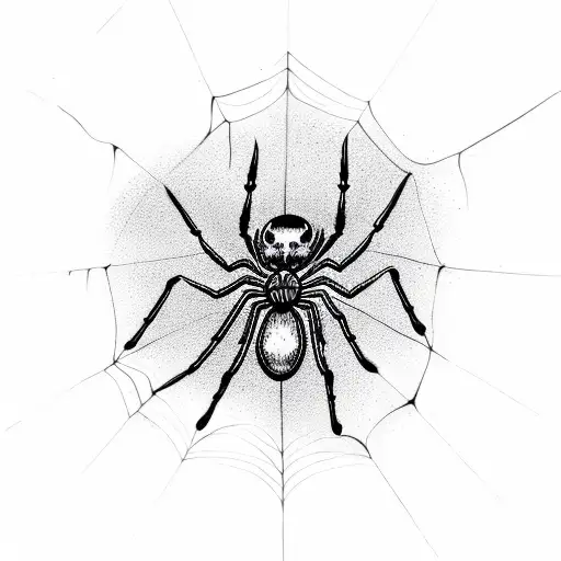 A Spider On A Hanging Cobweb