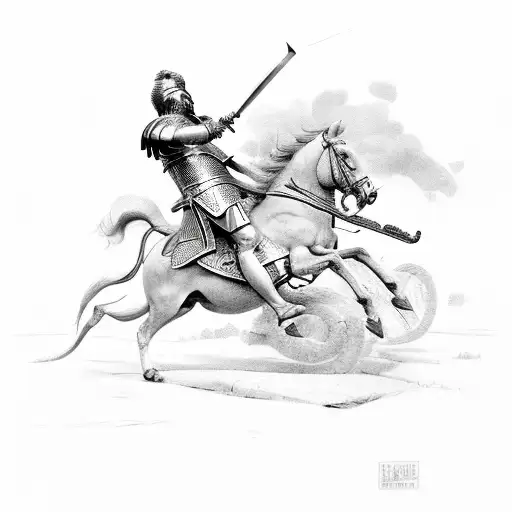 Alexander The Great With A Sword In Battle
