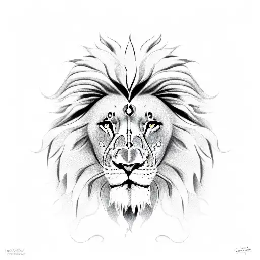 Half Lion And Half Mahadev Face