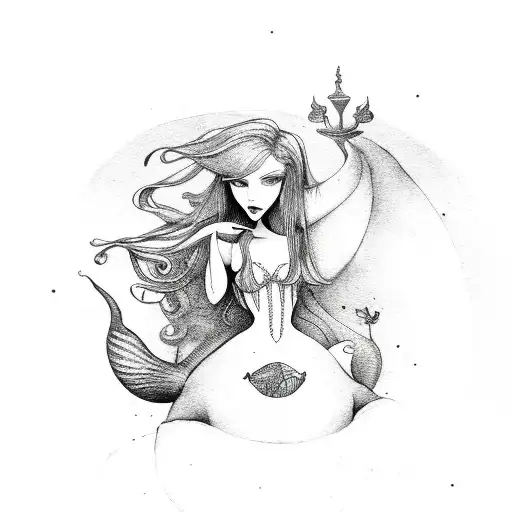 Mermaid With Alice In Wonderland
