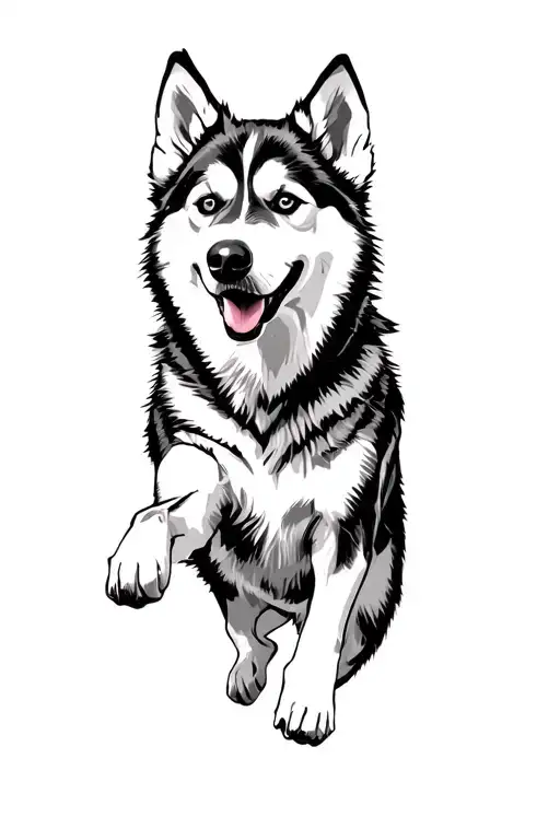 Husky Dog Jumping Look Realistic