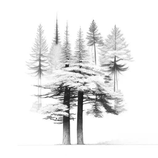 Mountain Pine Trees Stream For Upper Arm
