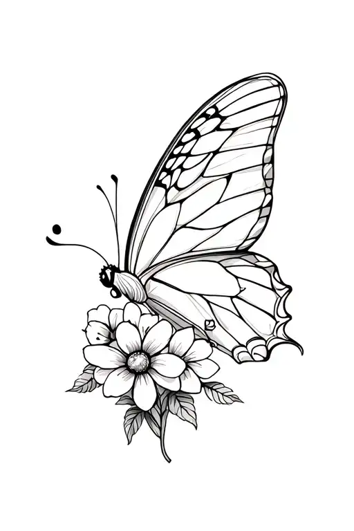 Butterfly With Flowers For The Wing