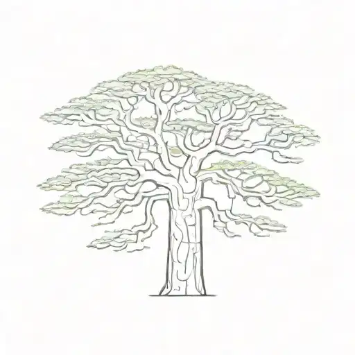 Baobab Tree Vector Drawing