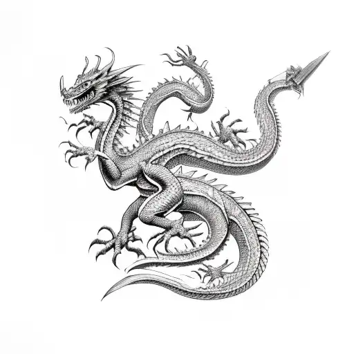 Serpant Dragon Around Sword