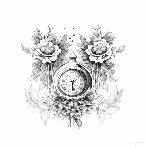 An Hourglass With Flowers
