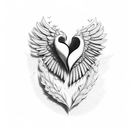Broken Heart With Extended Wing