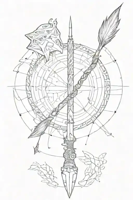 Broken Arrow - Bent In The Middle But Repaired And Mended - Native Hunting Arrow - Masculine