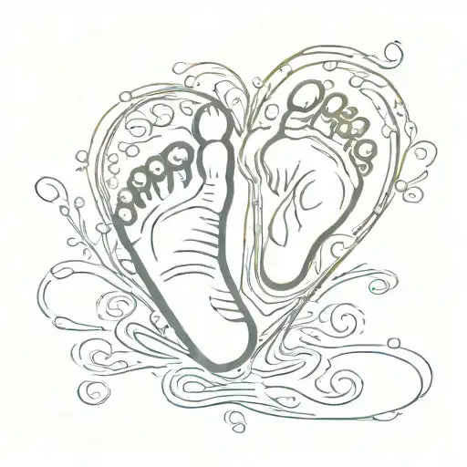 Baby Footprints And Heart