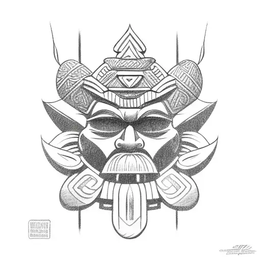 Tiki Hawaiian Face Polynesian